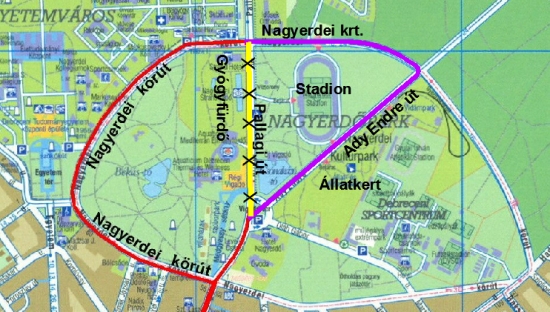 debrecen villamosvonal térkép Gyógyfürdő mellé nem passzol a villamos   PTinfo debrecen villamosvonal térkép